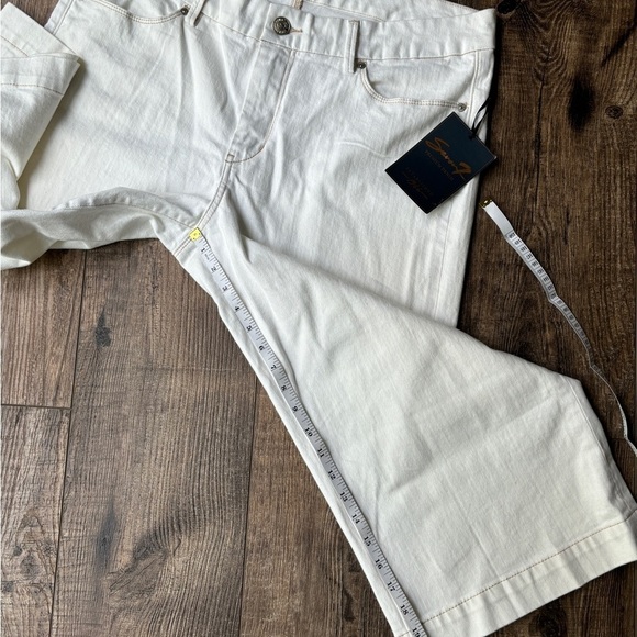 NEW Seven7 Premium Denim Cropped Jeans White Women's Size 16 - Picture 10 of 14
